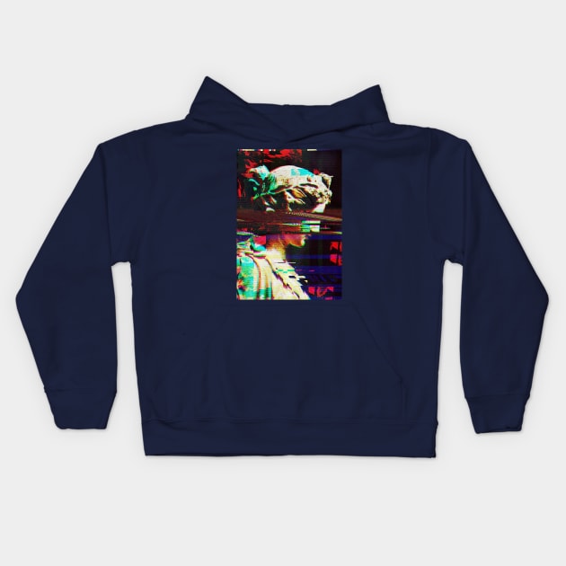 Vaporwave greek glitch statue Kids Hoodie by isarol